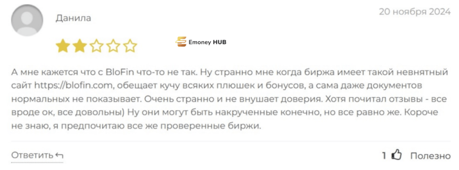 BloFin отзывы