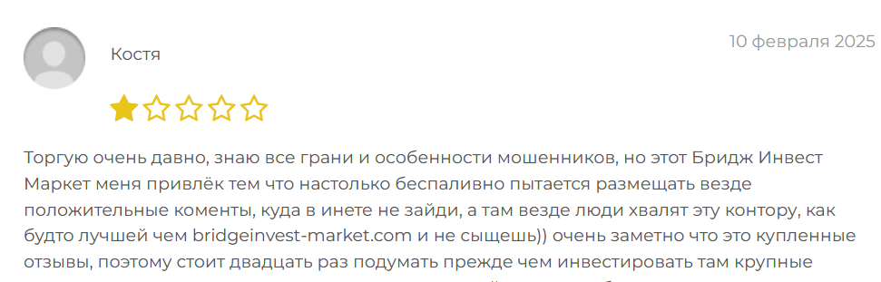 реальные отзывы о Bridge Invest Market
