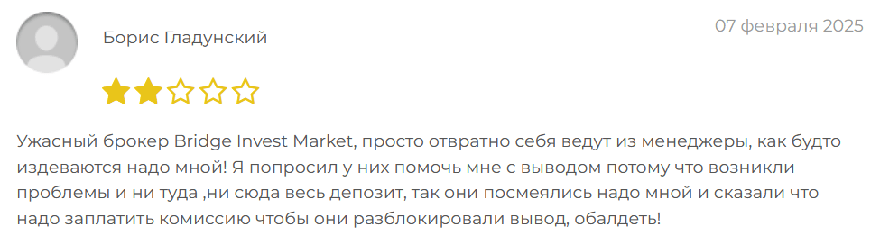 Bridge Invest Market отзывы