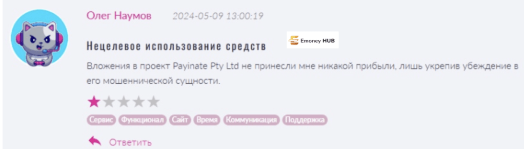 Payinate Pty Ltd отзывы